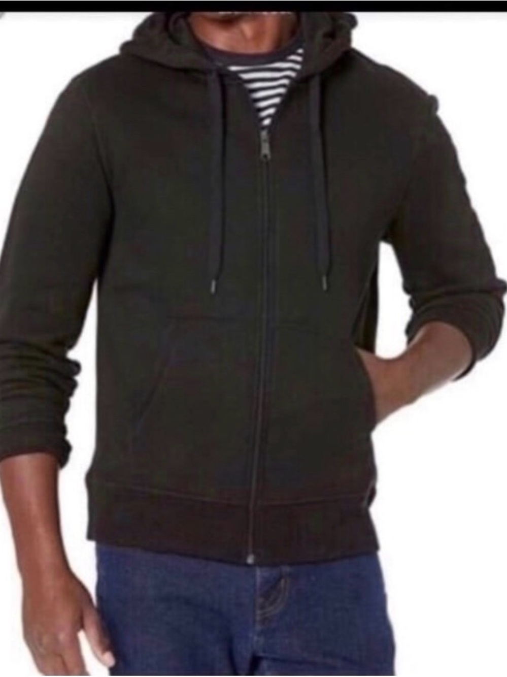Amazon Essentials Men's Black Full-Zip Hoodie Jacket new xxl